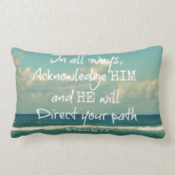 Bible Verse Quote with Ocean Pillow