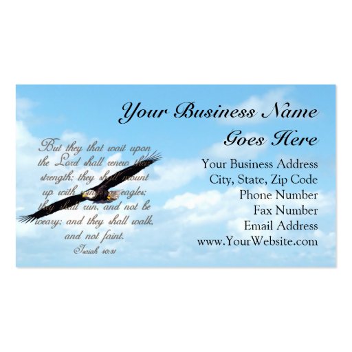 Bible Verse, Wings as Eagles Christian Business Card (front side)