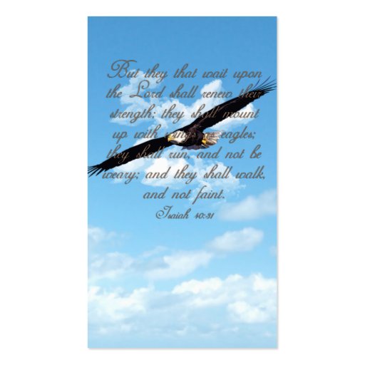Bible Verse, Wings as Eagles Christian Business Card (back side)