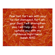 Bible Verses Inspirational Quote Isaiah 41:10 Post Card
