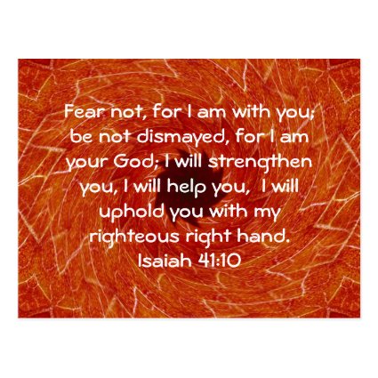 Bible Verses Inspirational Quote Isaiah 41:10 Postcard
