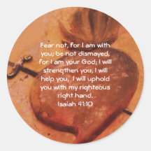 Bible Verses Inspirational Quote Isaiah 41:10 Round Stickers