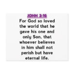 Bible Verses - John 3:16 postcards