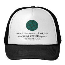 Bible Verses Love Quote Saying Romans 12:21 Mesh Hats