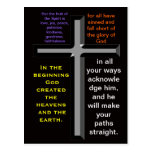 Bible verses on a colorful postcard