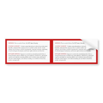 Bible Warning Sticker Bumper Sticker by ThinkAtheist