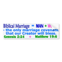 Biblical Marriage Bumper Stickers