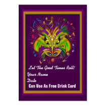 Bicentennial Queen Mardi Gras Throw Card Business Card Templates