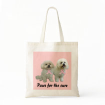 Bichon  Breast Cancer Tote Bag