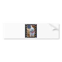 Bichon country with negative frame bumper sticker