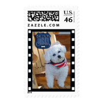Bichon country with negative frame postage stamp