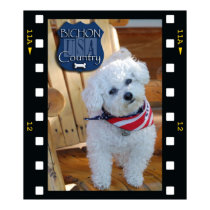 Bichon country with negative frame posters