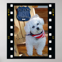 Bichon country with negative frame posters
