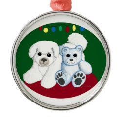 Bichon dog n bear Christmas Ornament ornament