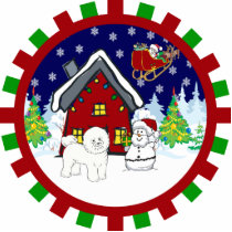 bichon friese cute country cottage ornament photo sculptures