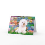 Bichon Frise 1 - Lilies 2 Greeting Cards