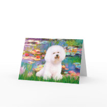 Bichon Frise 1 - Lilies 2 Greeting Cards