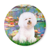 Bichon Frise 1 - Lilies 2 Fridge Magnet