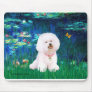 Bichon Frise 1 - Lilies #5 Mouse Mat