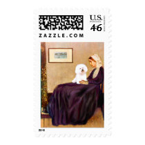 Bichon Frise 1 - Whistlers Mother Postage Stamps