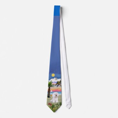 Bichon Frise 2 - Beach Palms Neckwear by dogbreedties