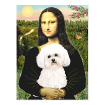Bichon Frise 2R - Mona Lisa Post Cards
