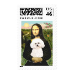 Bichon Frise 2R - Mona Lisa Postage Stamp