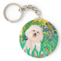 Bichon Frise 4  - Irises - Customized Key Chains