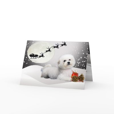 Bichon Frise A Merry Christmas Greeting Card