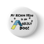 Bichon Frise Agility Dog Pinback Button
