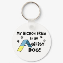 Bichon Frise Agility Dog keychains