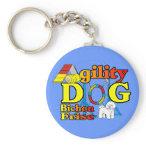 Bichon Frise Agility Gifts Keychain
