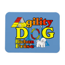Bichon Frise Agility Rectangle Magnets