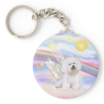 Bichon Frise Angel Keychains