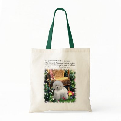 Bichon Frise Art Gifts Canvas Bags by DogsByDezign