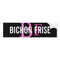 Bichon Frise Breed Monogram Design Bumper Sticker