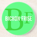 Bichon Frise Breed Monogram Design Beverage Coasters