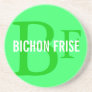 Bichon Frise Breed Monogram Design Beverage Coasters