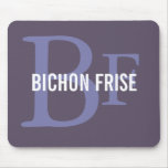 Bichon Frise Breed Monogram Design Mousepads