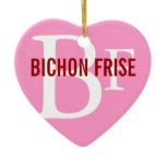 Bichon Frise Breed Monogram Design Christmas Ornaments