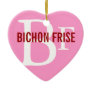 Bichon Frise Breed Monogram Design Christmas Ornaments