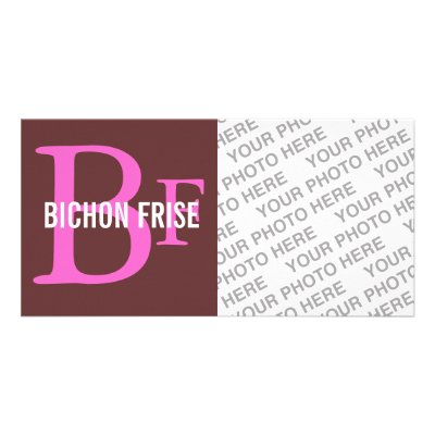 Bichon Frise Breed Monogram Design Photo Card by FCACshelter