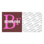 Bichon Frise Breed Monogram Design Photo Card