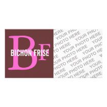 Bichon Frise Breed Monogram Design Photo Card