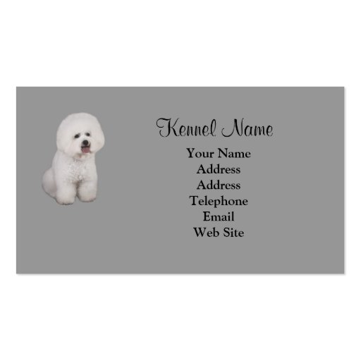 Bichon Frise Breeder Business Card (back side)