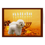 Bichon Frise Chanukah Card Menorah