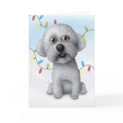 Bichon Frise Christmas Card by cartoondogs