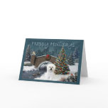 Bichon Frise Christmas Card Evening
