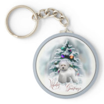 Bichon Frise Christmas Gifts Keychains