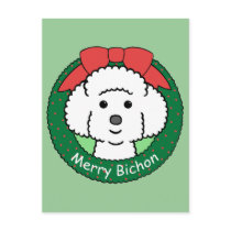 Bichon Frise Christmas Post Cards